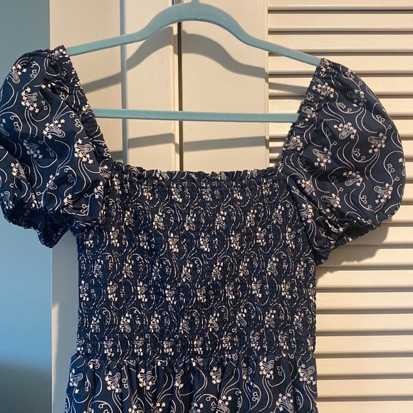 J. Crew like new, smocked top midi dress with balloon sleeves - Picture 2 of 7